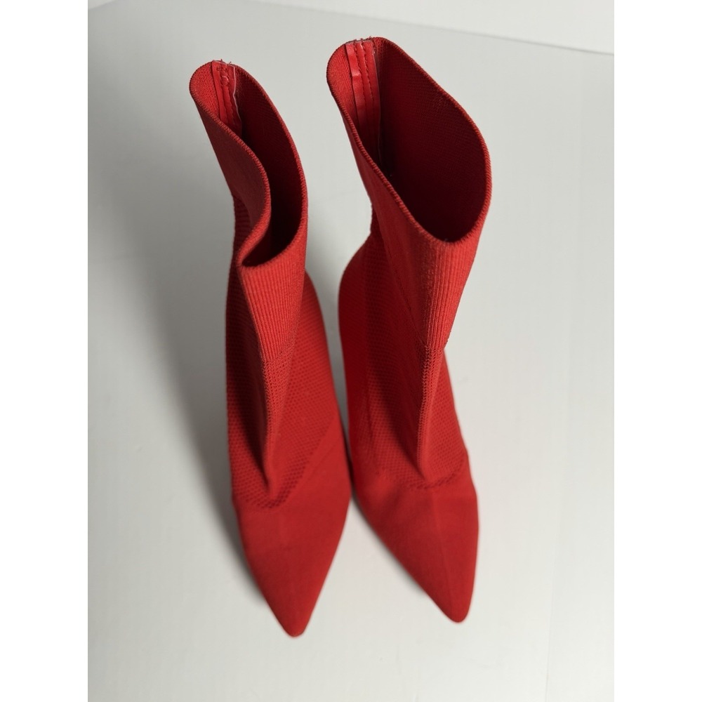 Brash Womens Size 6.5 Spicy Red Boots Pointed Toe Slip On Heels Used- Good - Picture 5 of 5
